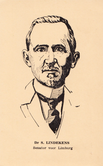 Portrettekening van Simon Lindekens. Prentbriefkaart, s.d. (ADVN, VPRY272)