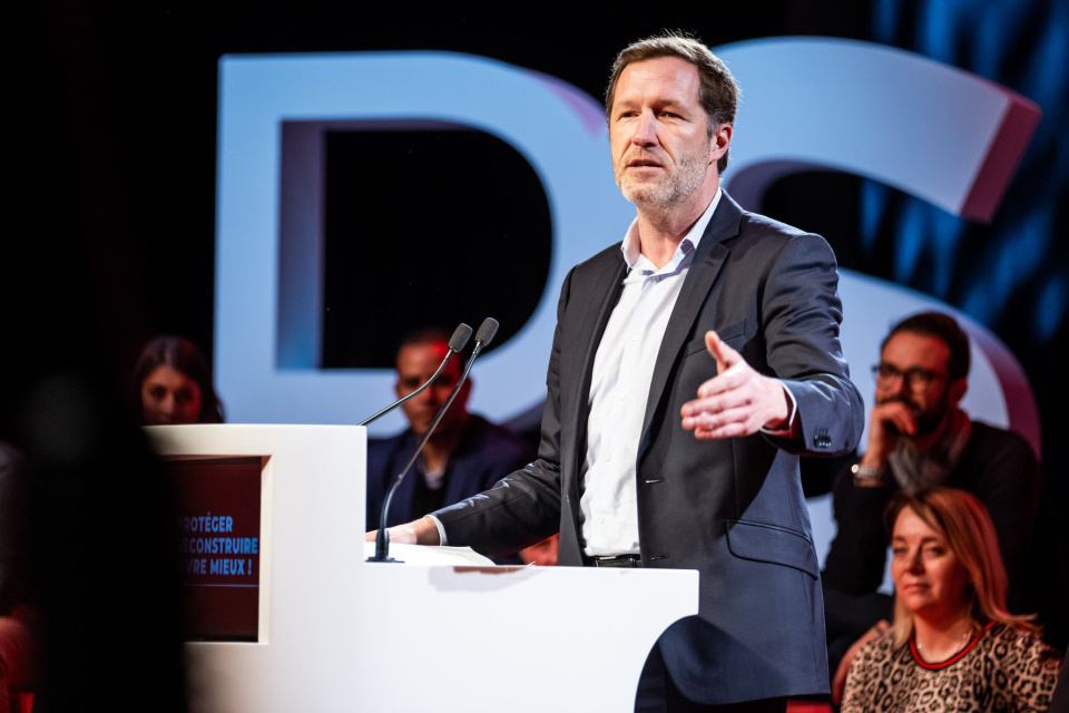 Paul Magnette bij de lancering van de verkiezingscampagne van de PS, 2018. Foto Xavier Janssens. (Wikimedia Commons)