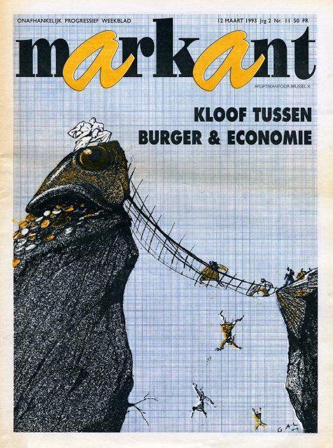Omslag van Markant, jg 2, 12 maart 1993, nr. 11. Ontwerp GAL. (ADVN, VY900219)
