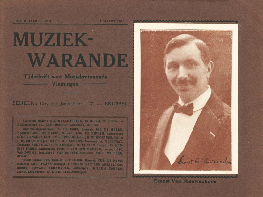 Omslag van Muziekwarande, jg. 3, 1 maart 1924, nr. 3. (ADVN, VY1180)