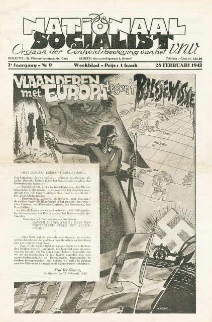 Omslag van De Nationaal-Socialist, jg. 2, 1942, nr. 9. (ADVN, VY493)