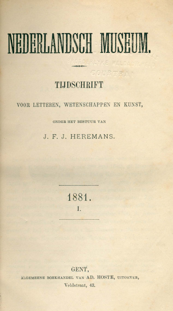 Omslag van Nederlands Museum, 1881, nr. 1. (ADVN, VY2126)