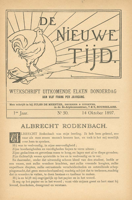 Omslag van De Nieuwe Tijd, jg, 1, 1897, nr. 50. (ADVN, VY1721)