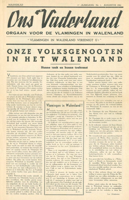 Omslag van Ons Vaderland, jg. 1, 1941, nr. 1. (ADVN, VY900452)