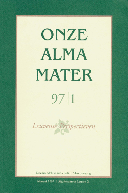 Omslag van Onze Alma Mater, jg. 51, 1997, nr. 1. (ADVN, VY203)