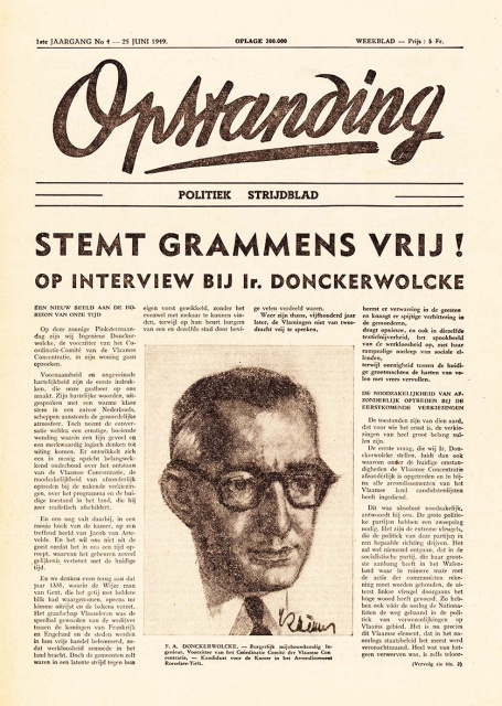 Omslag van Opstanding, jg. 1, 1949, nr. 4. (ADVN, VY900054)