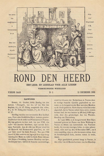 Omslag van Rond den Heerd, jg. 4, 1868, nr. 3. (ADVN, VY2234)