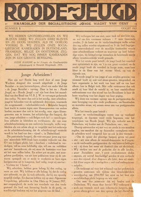 Omslag van Roode Jeugd, 1917, nr. 1. (Amsab-ISG, MTSLF 0913)