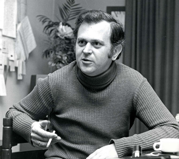 Joos Somers, net na zijn verkiezing tot Kamerlid in 1974. Foto Stefan de Wilde. (Privécollectie familie Somers).