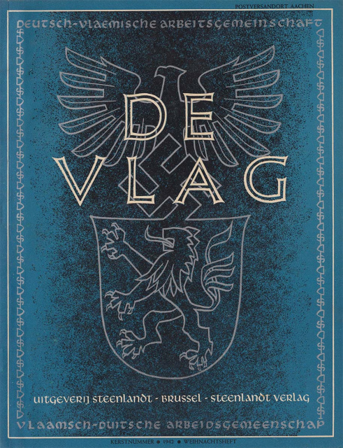 Omslag van het tijdschrift De Vlag, kerstnummer 1942, uitgegeven bij Uitgeverij Steenlandt. (ADVN, VY304)