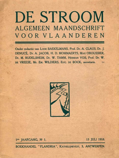 Omslag van De Stroom, jg. 1, 15 juli 1918, nr. 1. (ADVN, SPE3906)