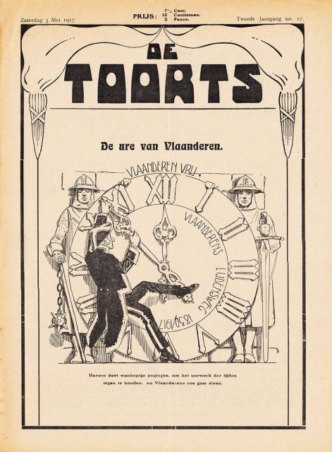 Omslag van het activistische weekblad De Toorts, 5 mei 1917. (ADVN, VY553)