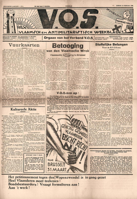 Voorpagina van De Vos, jg. 17, 10 februari 1935, nr. 6. (ADVN, VY900030)