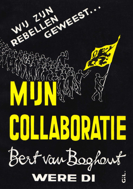 Omslag van het autobiografische werk van Bert van Boghout, [i]Mijn collaboratie[/i], 1988. (ADVN, VB167)