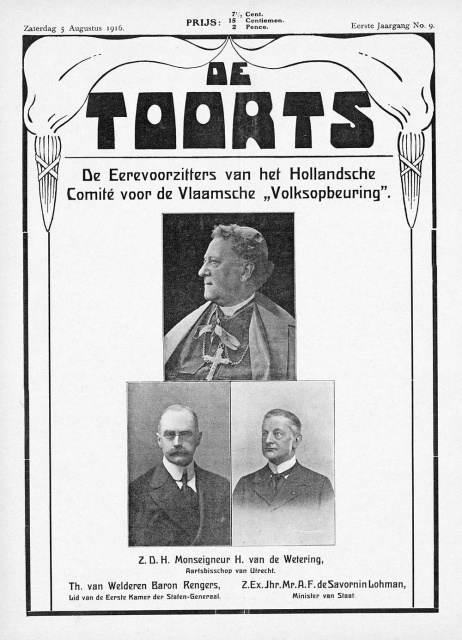 Omslag van [i]De Toorts[/i], jg. 1, 1916, nr. 9. (ADVN, VY553)