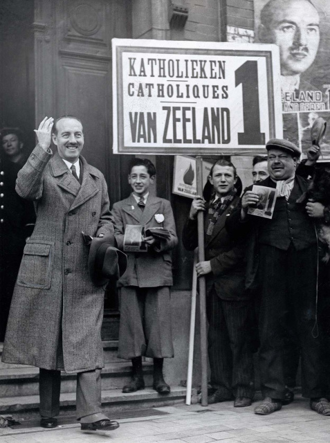 Paul van Zeeland versloeg op 11 april 1937 Léon Degrelle bij tussentijdse verkiezingen in Brussel. (Amsab-ISG, fo003678)