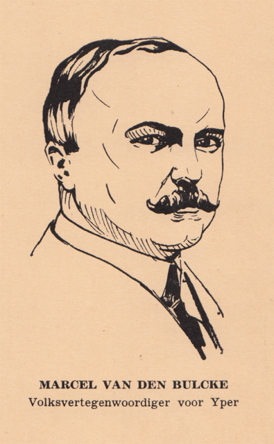 Portrettekening van Marcel van den Bulcke. Prentbriefkaart, s.d. (ADVN, VPRY280)