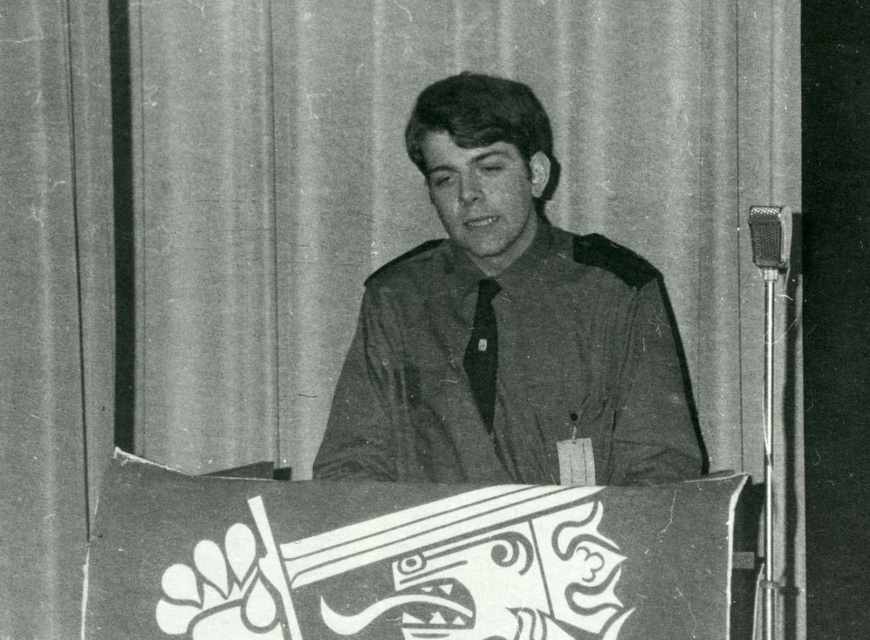 Toespraak tijdens de eerste Diets Nationaal Solidaristische Landdag, georganiseerd door het Verbond Recht en Orde in Antwerpen, 6 oktober 1968. (ADVN, VGA175)