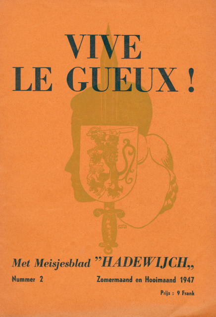 Omslag van het blad Vive le Gueux!, jg. 1, juni-juli 1947, nr. 2. (ADVN, VY210)