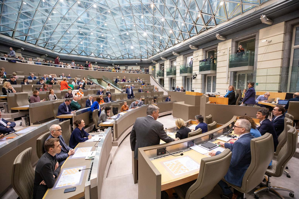 Plenaire vergadering in het Vlaams Parlement, 18 januari 2023. Foto Stefan de Wilde. (Vlaams Parlement)
