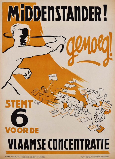 Affiche van de Vlaamse Concentratie voor de parlementsverkiezingen van 26 juni 1949. (ADVN, AC192)