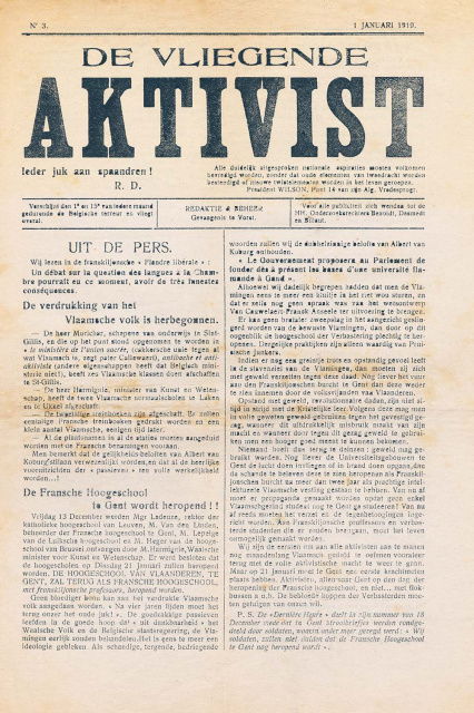 Omslag van De Vliegende Aktivist, 1919, nr. 3. (ADVN, SPE2827)
 