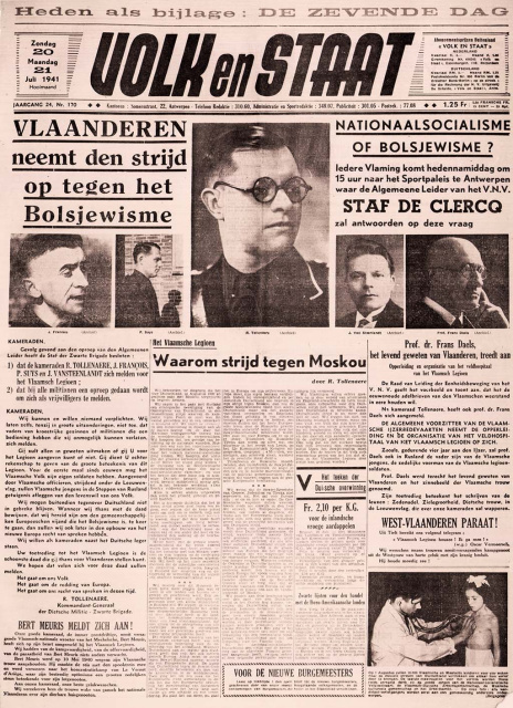 Voorpagina van Volk en Staat, jg. 24, 1941, nr. 170. (ADVN, VY900310)