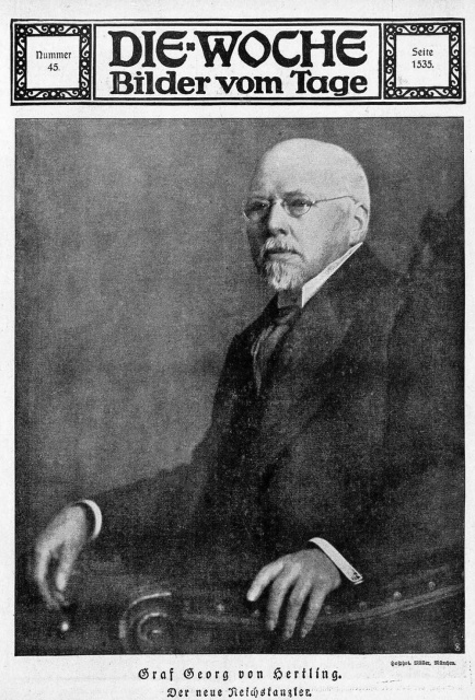 Georg von Hertling, der neue Reichskanzler, 1917.