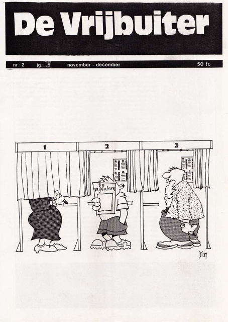 Omslag van De Vrijbuiter, jg. 5, 1987, nr. 2. (ADVN, VY194)