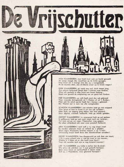 Omslag van De Vrijschutter, jg. 2, 1943, nr. 11. (CegeSoma)