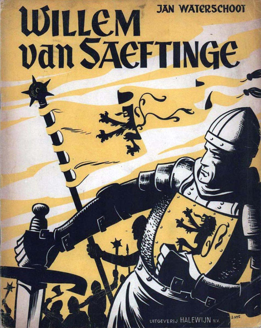Omslag van het stripalbum van Jan Waterschoot, Willem van Saeftinge, 1957.