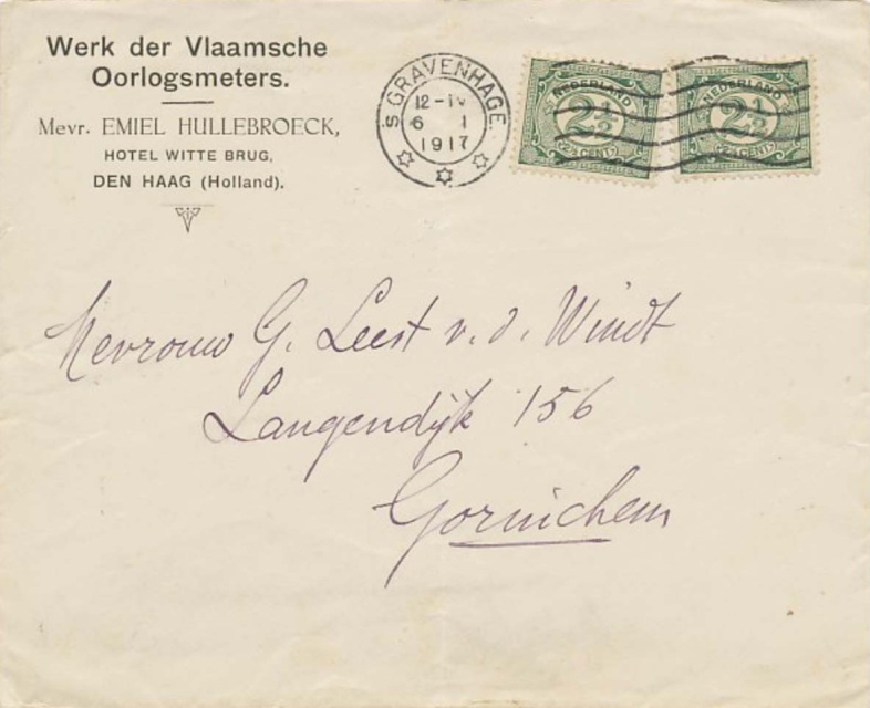 Correspondentie van een oorlogsmeter uit Nederland, 1917.