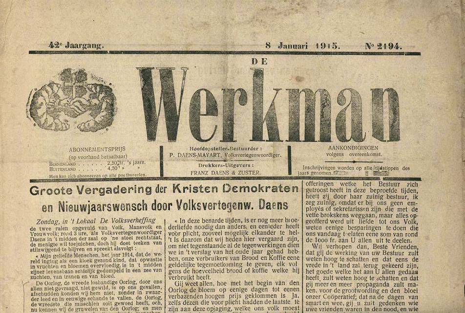 Omslag van De Werkman, 8 februari 1915. (ADVN)