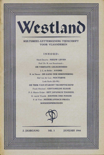 Omslag van Westland, jg. 2, 1944, nr. 3. (ADVN, VY595)