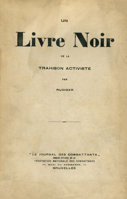 Omslag van Armand Wullus, Un Livre Noir de la Trahision Activiste, s.d. (ADVN, VB516)