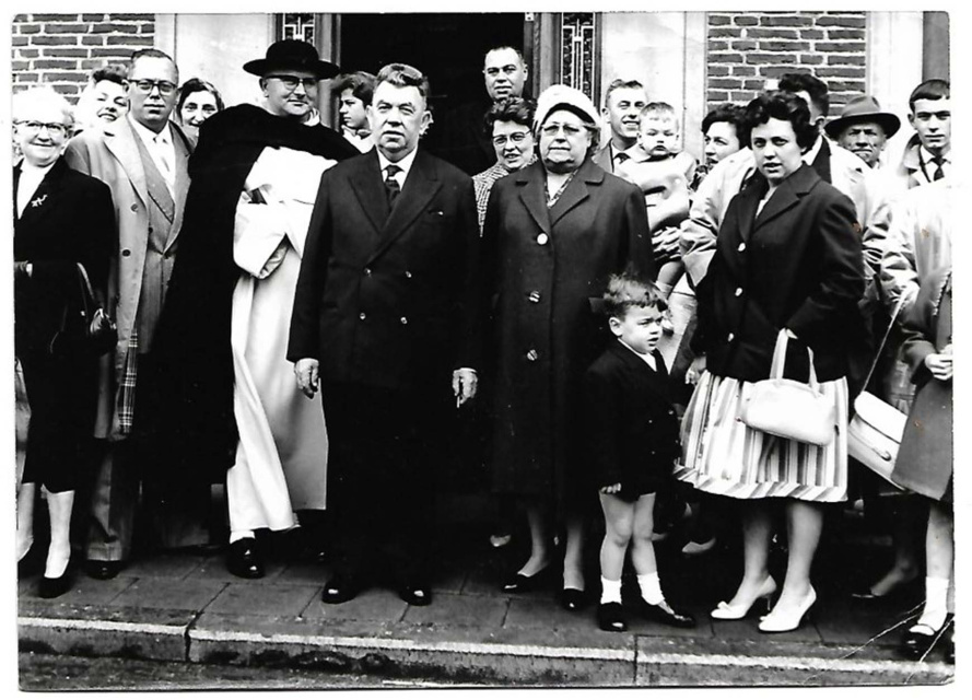 Frans Wymeersch (centraal), jaren 1950. (Privécollectie)