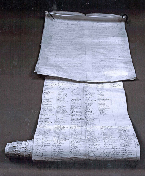 Petitie tegen politieke hervormingsplannen van George Ramsay Dalhousie, gouverneur van de Britse kolonie Noord-Amerika, 1927. (Wikimedia Commons)