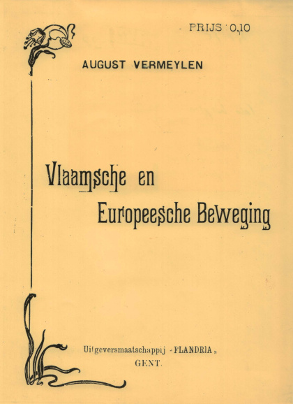 Omslag van August Vermeylen, [i]Vlaamsche en Europeesche Beweging[/i], 1900. (ADVN, VBRB3995)