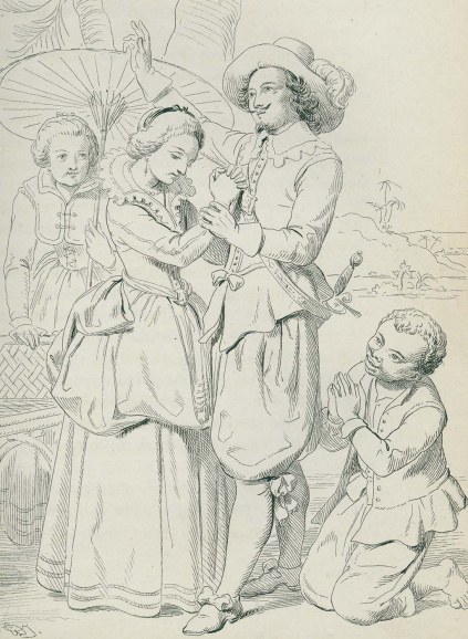 <p>Illustratie van Edward Dujardin uit Hendrik Consciences <em>Batavia</em>, 1858. De problematische representatie van het personage Congo sloot volgens literatuurwetenschapper Kevin Absillis eerder aan bij het abolitionisme dan bij het 19de-eeuws racisme. (ADVN, VB6615)</p>