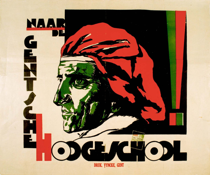 Affiche ter promotie van de Nederlandstalige Rijksuniversiteit Gent, 1930. (ADVN, VFB702)