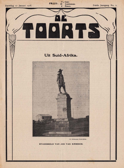 <p>Omslag van <em>De Toorts</em>, jg. 3, 1918, nr. 2. (ADVN, VY553)</p>