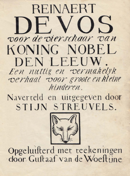 <p>Titelpagina van de Reynaertbewerking voor kinderen door Stijn Streuvels uit 1909. (ADVN, VB9210)</p>