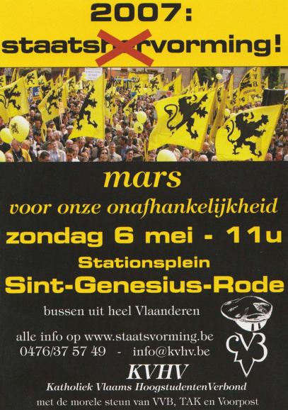Onder Verbondspreses Bram Hermans zocht het KVHV opnieuw actiever aansluiting bij het radicale segment van de Vlaamse beweging, 2007. (ADVN, DA129/18)