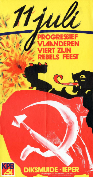 Affiche van de KPB naar aanleiding van de feestdag van de Vlaamse Gemeenschap, s.d. (Amsab-ISG, af002597)