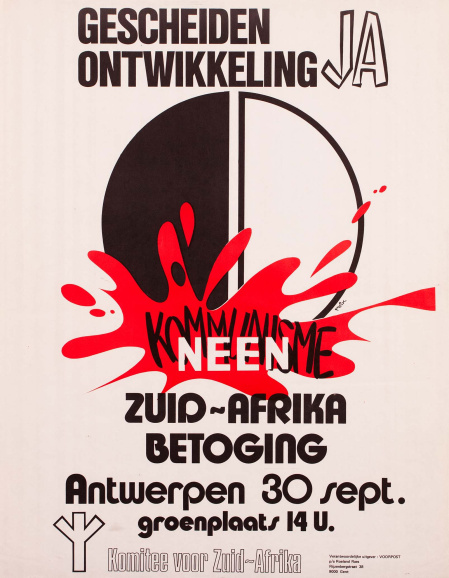 Het Zuid-Afrikaanse apartheidsregime was aantrekkelijk voor een aantal groepen die nauw wilden aansluiten bij het door nationaal-socialistische idealen geïnfecteerde gedachtegoed van de collaboratie. (ADVN, VAFA437)
