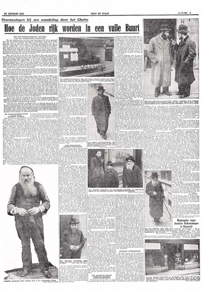 <p>Antisemitische reportage van Jan Brans over de Joodse bevolking in Antwerpen in het VNV-blad <em>Volk en Staat</em>, 1 december 1940. (ADVN, VY900310)</p>