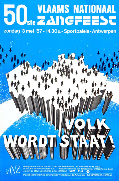 Affiche van het 50ste Vlaams Nationaal Zangfeest, Antwerpen, 3 mei 1987. (ADVN, VAFA2567)