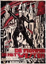 Omslag van Victor J. Brunclair, De monnik in het westen, 1929. Ontwerp door Edmond van Dooren.