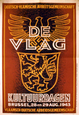 Affiche ter promotie van de Kultuurdagen die op 28 en 29 augustus 1943 in Brussel werden georganiseerd door de DeVlag. (CegeSoma, 274144)