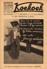 Koekoek bekritiseerde het verbod van de Brusselse burgemeester Adolphe Max van een op 31 maart 1935 geplande betoging tegen de gebrekkige naleving van de taalwetten. Spotprent in Koekoek, jg 4. nr. 46, 14 maart 1935. (Amsab-ISG)
